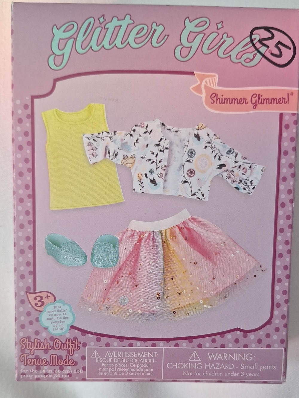 Shimmer Glimmer Pink & Yellow Doll Outfit